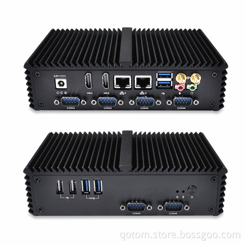 Qotom Q305P mini computer Industrial micro pc barebone desktop computer 2 lan nuc nano itx x86 mini pc linux server 12v